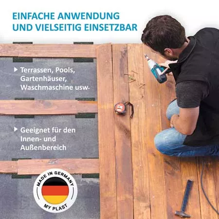 90 mm × 90 mm – 3/6/8/10/20 mm Gummigranulat Terrassenpads Unterlage für WPC & Holzterrassen
